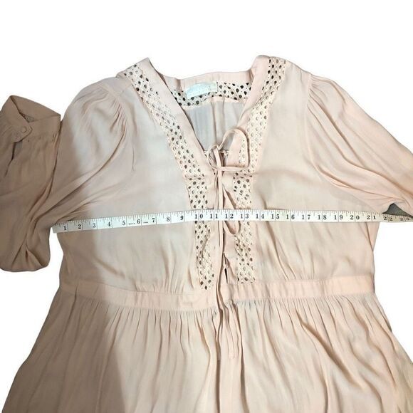 Forever 21 light Pink Crinkle Chiffon Babydoll Blouse - Picture 9 of 11